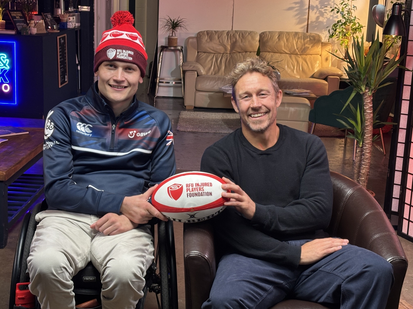 GB Wheelchair Rugby Paralympian Jack Smith and Rugby World Cup winner Jonny Wilkinson