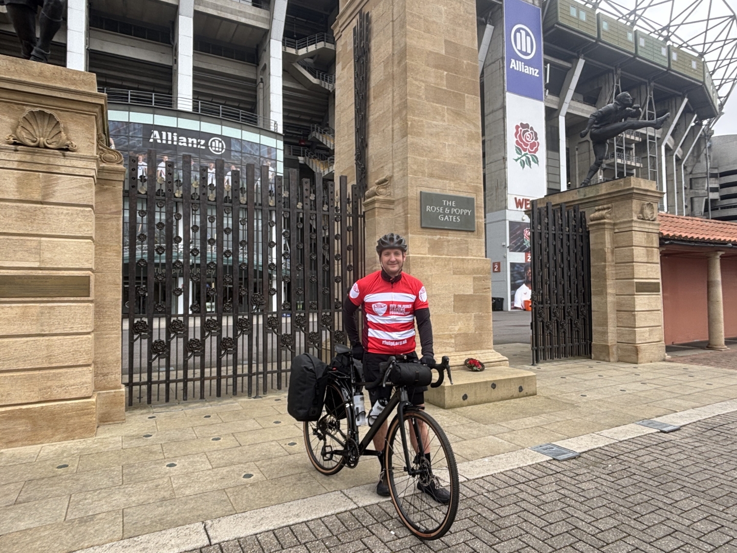 Nick Anderton from Castore departs Allianz on 200 mile cycle for IPF